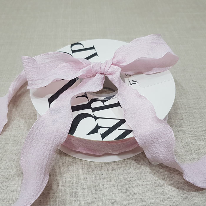 웨이브펌리본25mm-연핑크
