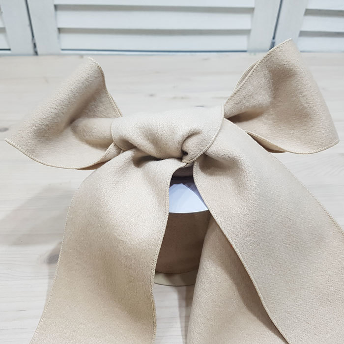 <특가>캐시미어리본 80mm-beige(5yd)