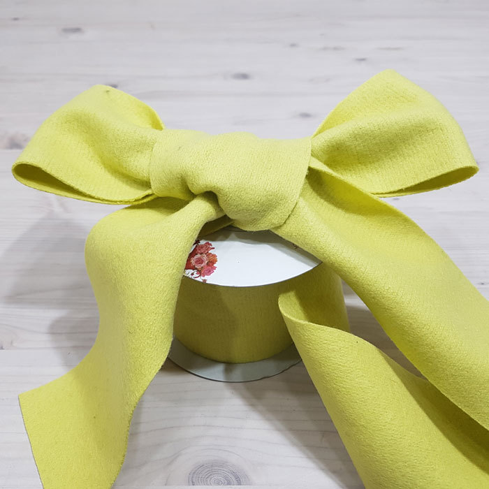 <특가>샤넬리본 80mm-yellow(5yd)
