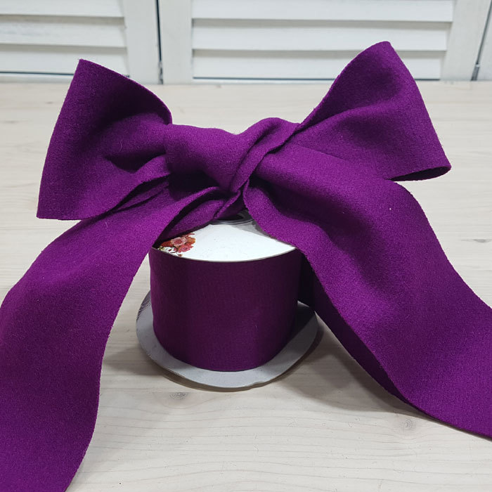 <특가>샤넬리본 80mm-purple(5yd)