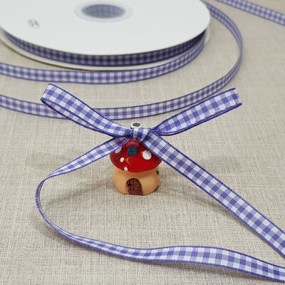 체크리본7mm-라벤더