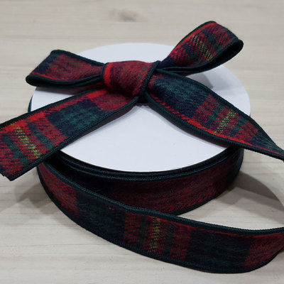 모직체크30mm-카키라인