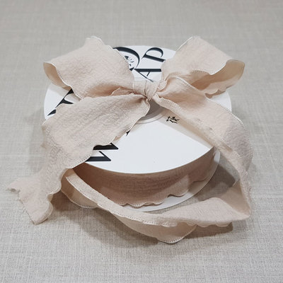 웨이브펌리본40mm-베이지