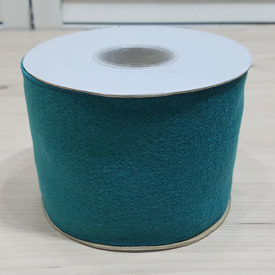 <특가>캐시미어리본 80mm-teal(5yd)