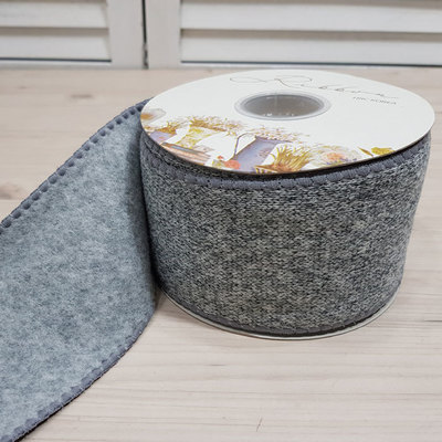 <특가>빅뱅리본 80mm-grey(5yd)