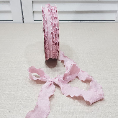 웨이브펌리본25mm-연팥색